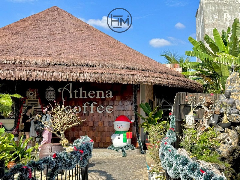 Mái Lá Nhân Tạo Lợp Quán Cafe Sinh Thái Athena Coffee